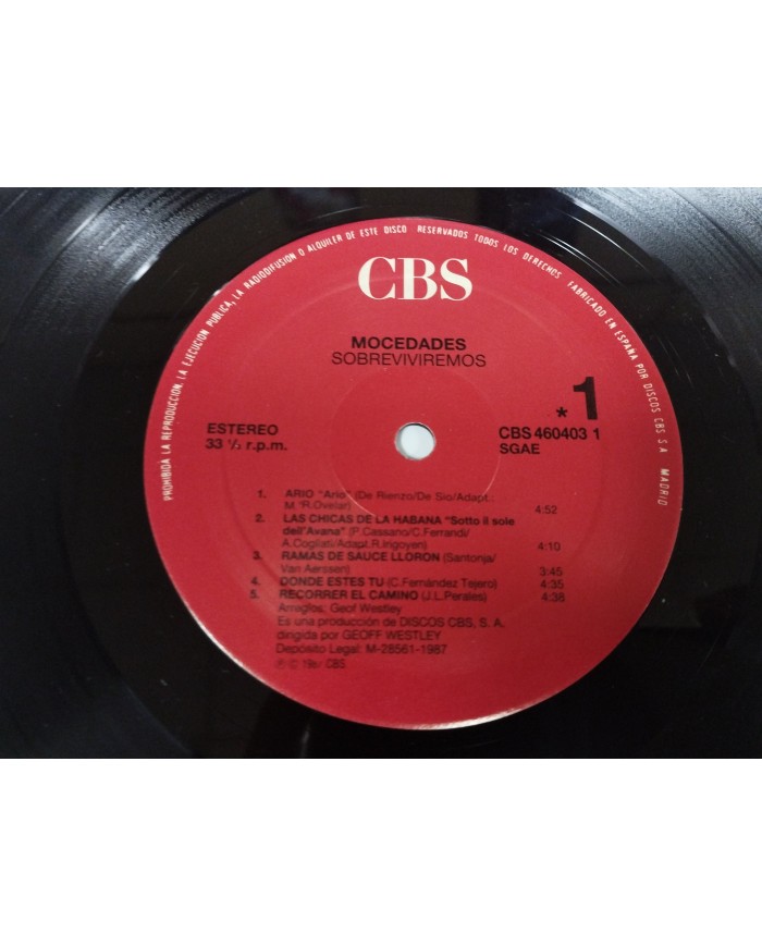 Mocedades Sobreviviremos CBS 1987 Primera Edicion - LP Vinilo 12" VG/VG