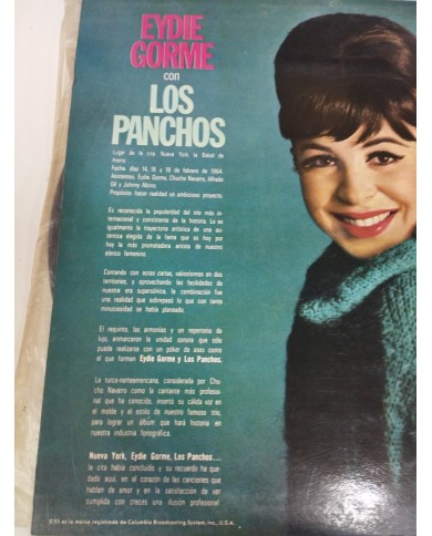 Eydie Gorme Canta Español con Los Panchos 1970 CBS 63662 - LP Vinilo 12" VG/VG
