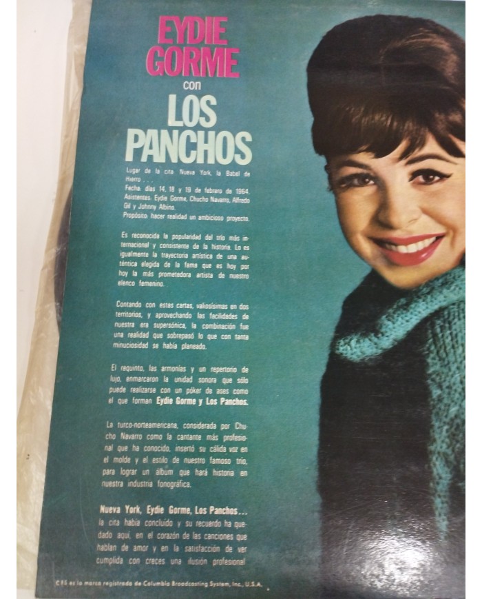 Eydie Gorme Canta Español con Los Panchos 1970 CBS 63662 - LP Vinilo 12" VG/VG