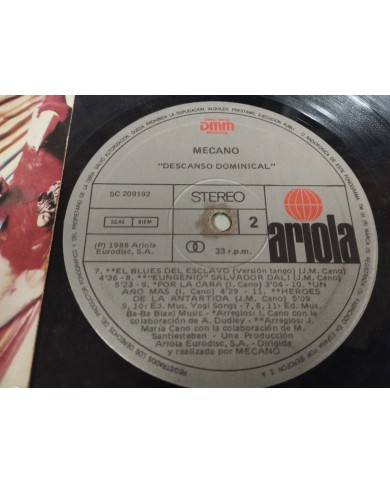 Mecano Descanso Dominical 1988 Ariola 5C 209192 - LP Vinilo 12" G+/G+ Mecano Descanso Dominical 1988 Ariola 5C 209192 - LP Vinilo 12" G+/G+