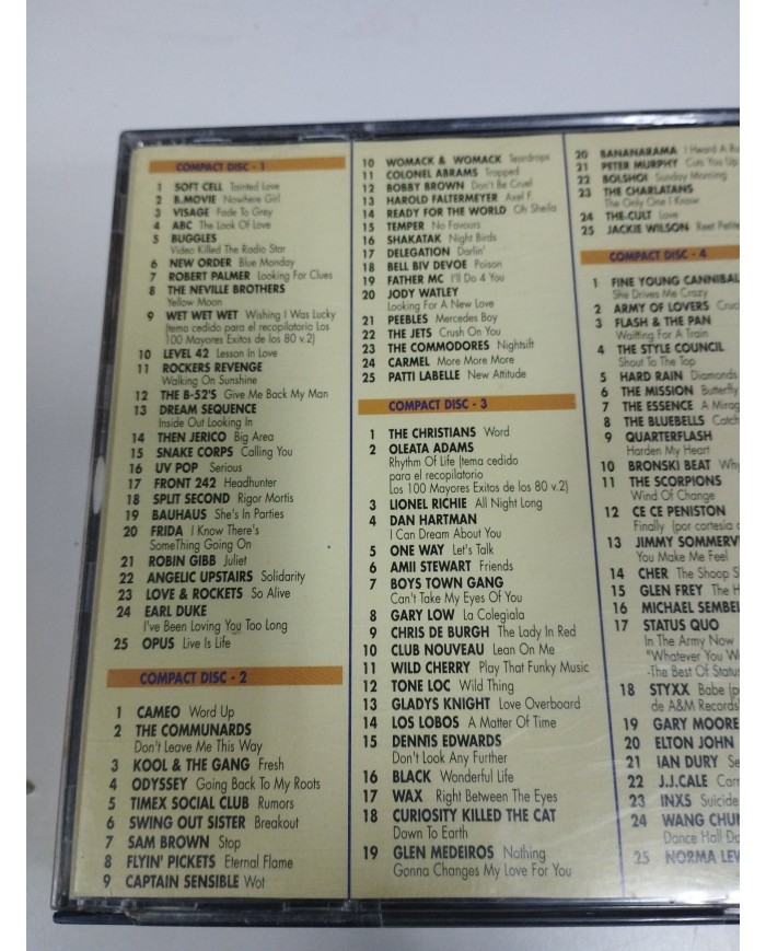 Los 100 Mayores Exitos de los 80 Volumen 2 Soft Cell INXS Fat Box - 4 x CD Am