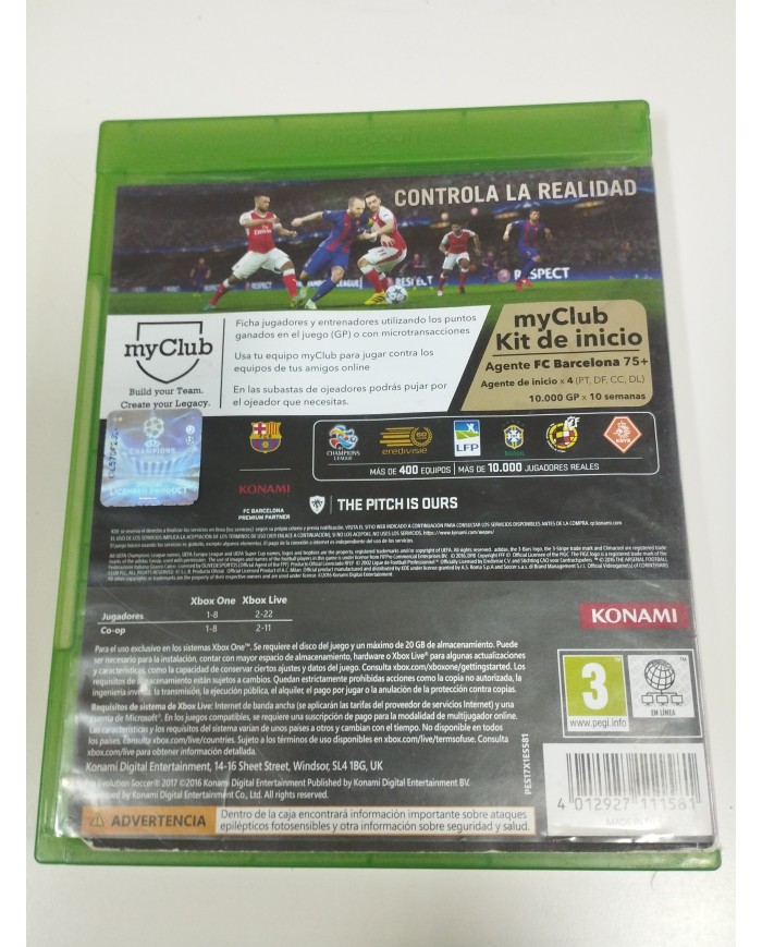 PES 2017 Pro Evolution Soccer Konami - Juego Xbox One Edicion España PAL Am