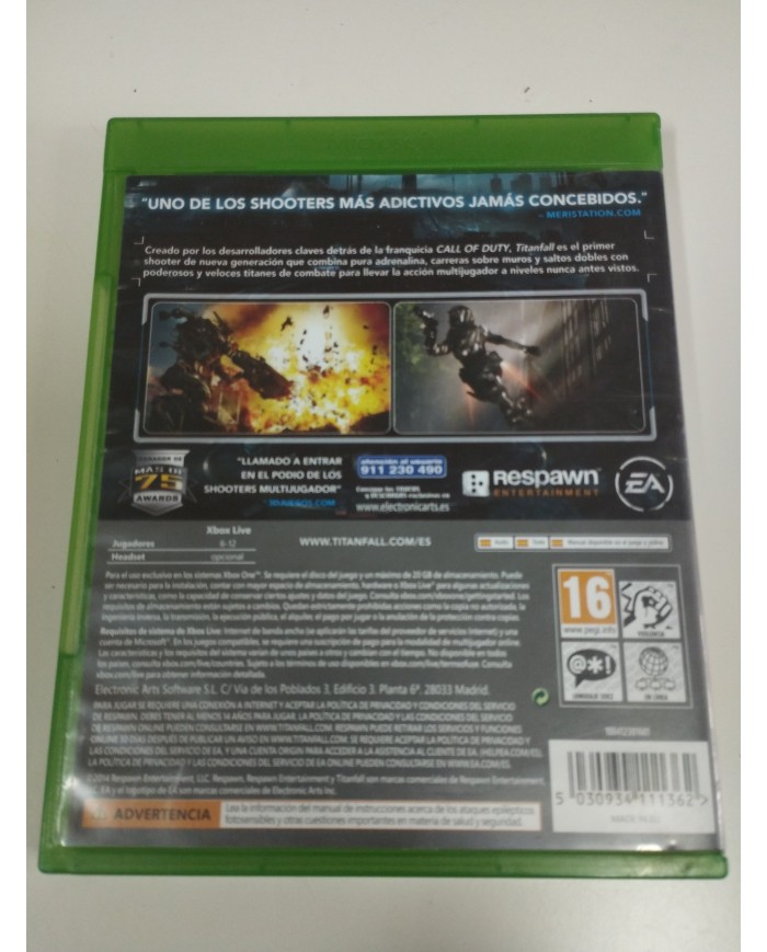 Titanfall Respawn EA - Juego Xbox One Edicion España PAL Am