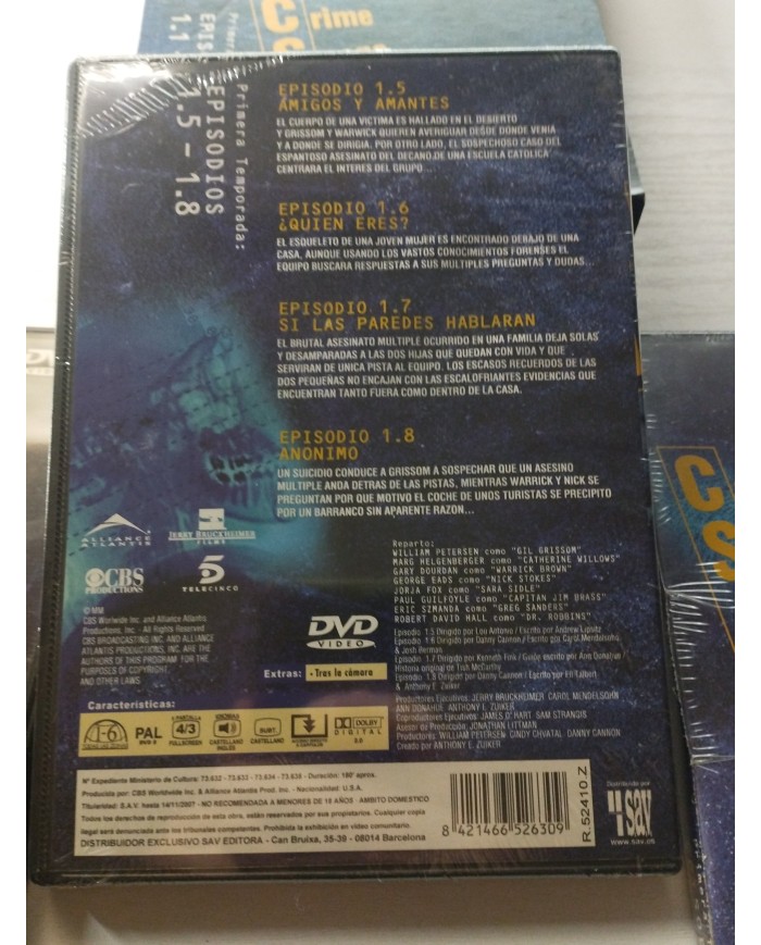 CSI Las Vegas Primera Temporada Episodios 1.1-1.12 - 3 x DVD Español Ingles Am