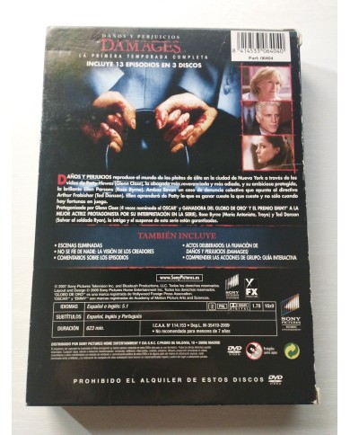 Damages Primera Temporada Completa Glenn Close - DVD Español Ingles Region 2 Am