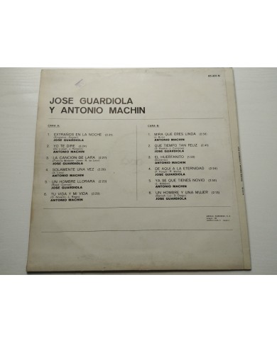 Antonio Machin y Jose Guardiola 1971 Vergara 85431N - LP 12" Vinilo VG/VG Antonio Machin y Jose Guardiola 1971 Vergara 85431N - LP 12" Vinilo VG/VG