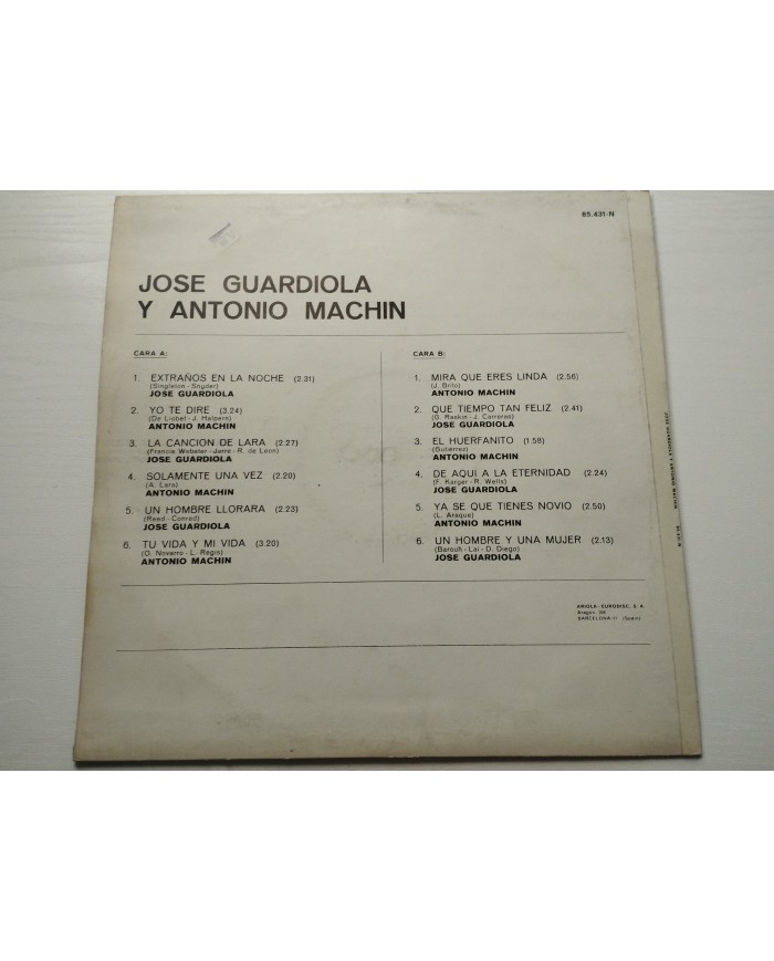 Antonio Machin y Jose Guardiola 1971 Vergara 85431N - LP 12" Vinilo VG/VG