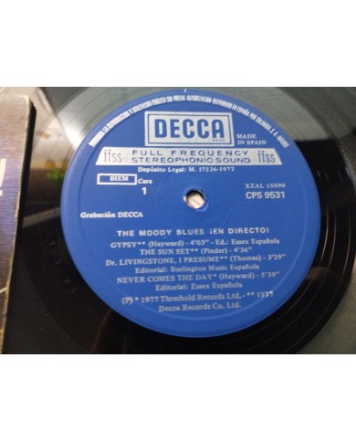 The Moody Blues ¡ En Directo ! DECCA CPS9531 1977 - 2 x LP Vinilo 12" VG/VG 2T The Moody Blues ¡ En Directo ! DECCA CPS9531 1977 - 2 x LP Vinilo 12" VG/VG 2T