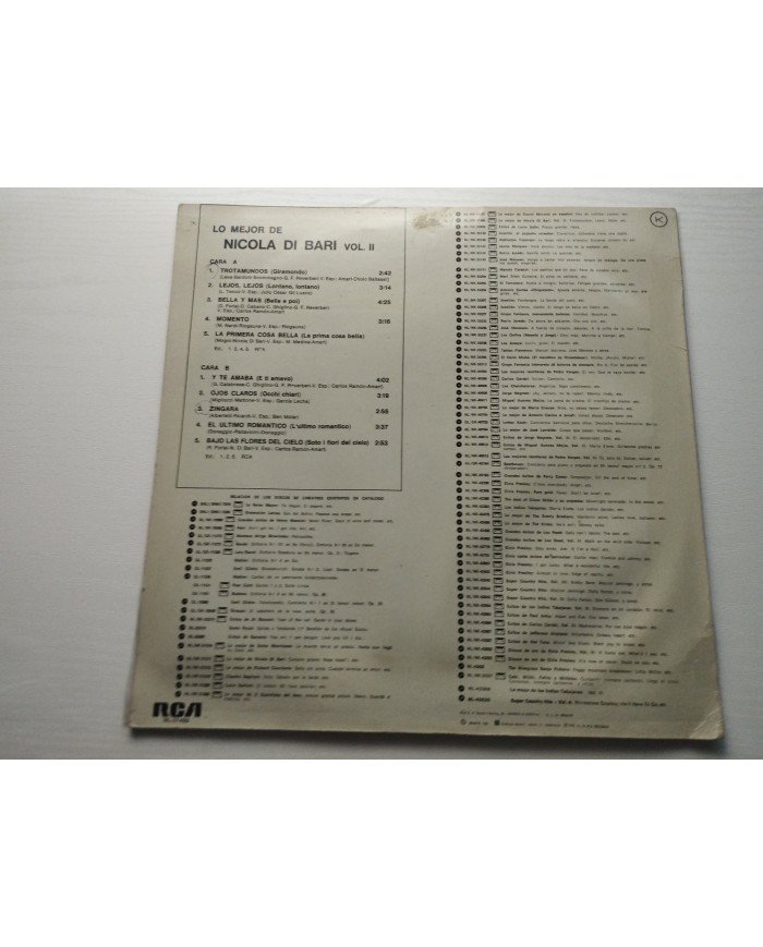 Nicola Di Bari Lo Mejor de 1979 Spain Press RCA NL-31489 - LP Vinilo 12" VG/VG