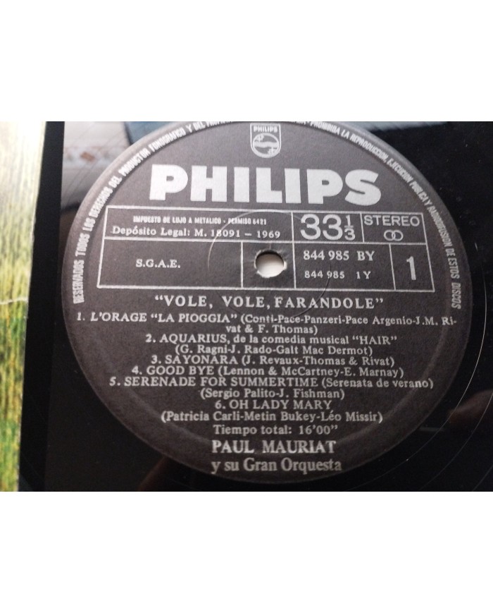 Paul Mauriat Su Orquesta Vole Vole Farandole Philips 1969 - LP Vinilo 12" G+/VG