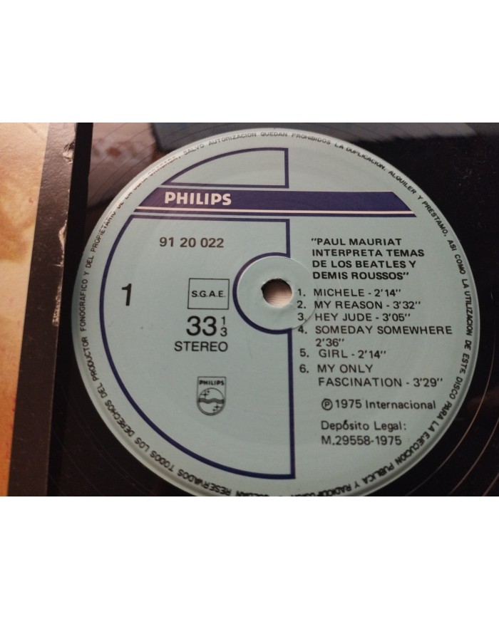 PAUL MAURIAT INTERPRETA TEMAS THE BEATLES DEMIS 9120022 LP VINILO 12" VG/VG 1975