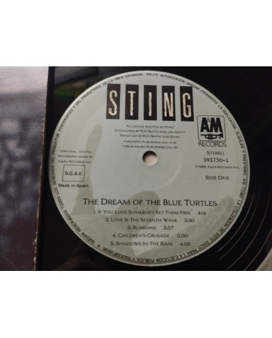 Sting The Dream Of The Blue Turtles AM 393750 Spain Press LP Vinilo 12" VG/VG Sting The Dream Of The Blue Turtles AM 393750 Spain Press LP Vinilo 12" VG/VG