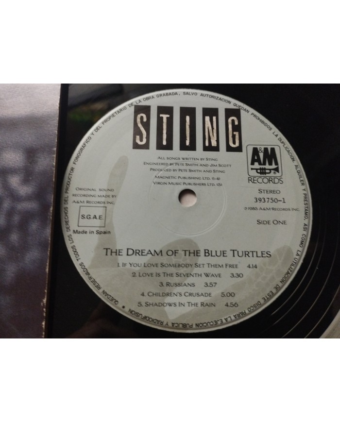 Sting The Dream Of The Blue Turtles AM 393750 Spain Press LP Vinilo 12" VG/VG
