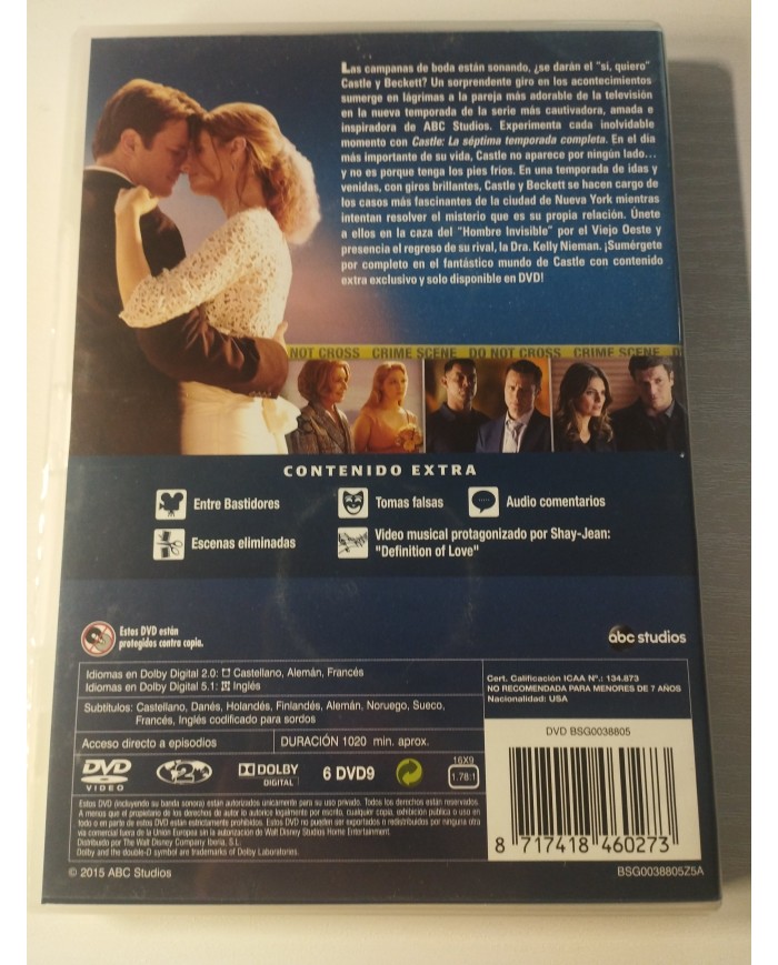 Castle Septima Temporada Completa - DVD Region 2 Espa?ol Ingles 3T
