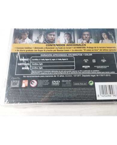 Homeland Segunda Temporada 2 Completa - 4 x DVD Español Ingles Nueva 3T