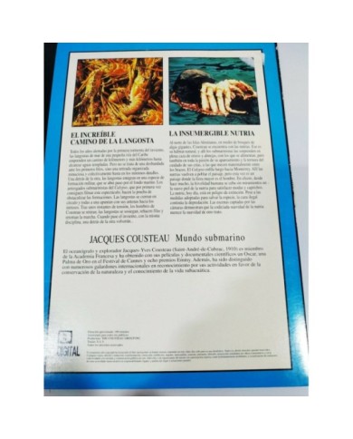 Jacques Cousteau Increible Camino Langosta Insumergible Nutria LASERDISC LD - 2T Jacques Cousteau Increible Camino Langosta Insumergible Nutria LASERDISC LD - 2T