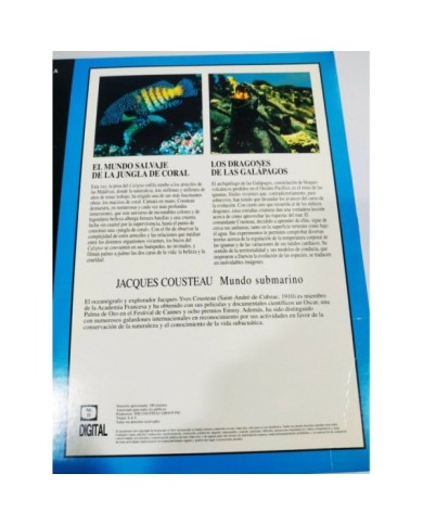 Jacques Cousteau Dragones Galapagos Jungla de Coral - LASERDISC LD - 2T Jacques Cousteau Dragones Galapagos Jungla de Coral - LASERDISC LD - 2T