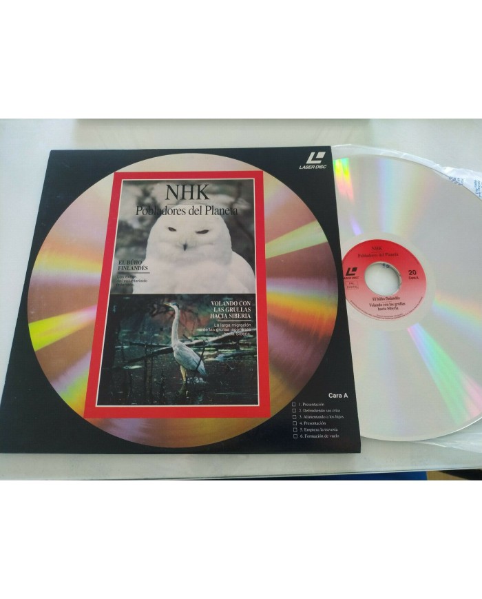 NHK Pobladores del Planeta Buho Finlandes Grulla Rinoceronte - LASERDISC LD - 2T NHK Pobladores del Planeta Buho Finlandes Grulla Rinoceronte - LASERDISC LD - 2T