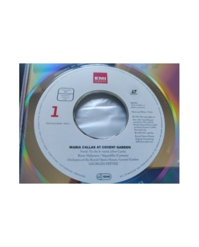 Maria Callas At Covent Garden EMI 1962 and 1964 - LASERDISC LD - 2T Maria Callas At Covent Garden EMI 1962 and 1964 - LASERDISC LD - 2T