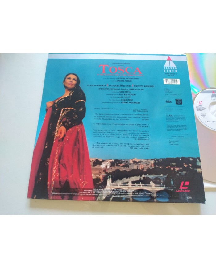 Tosca Puccini Placido Domingo Malfitano Zubin Mehta 1993 - LASERDISC LD - 2T