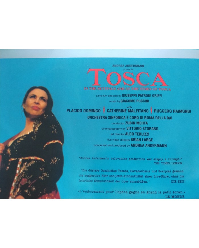 Tosca Puccini Placido Domingo Malfitano Zubin Mehta 1993 - LASERDISC LD - 2T