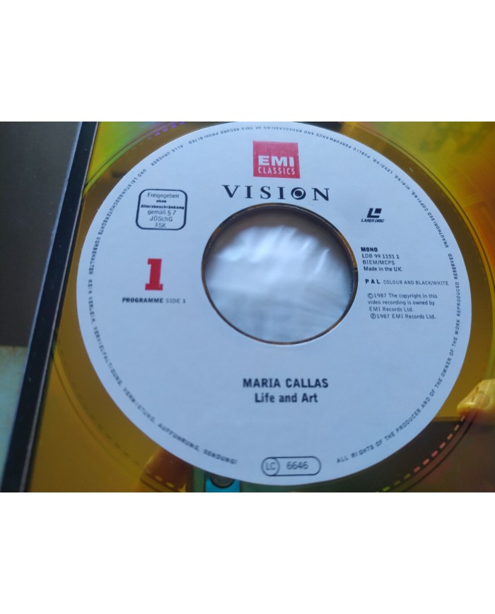 Maria Callas Life And Art EMI 1991 pmi - LASERDISC LD - 2T