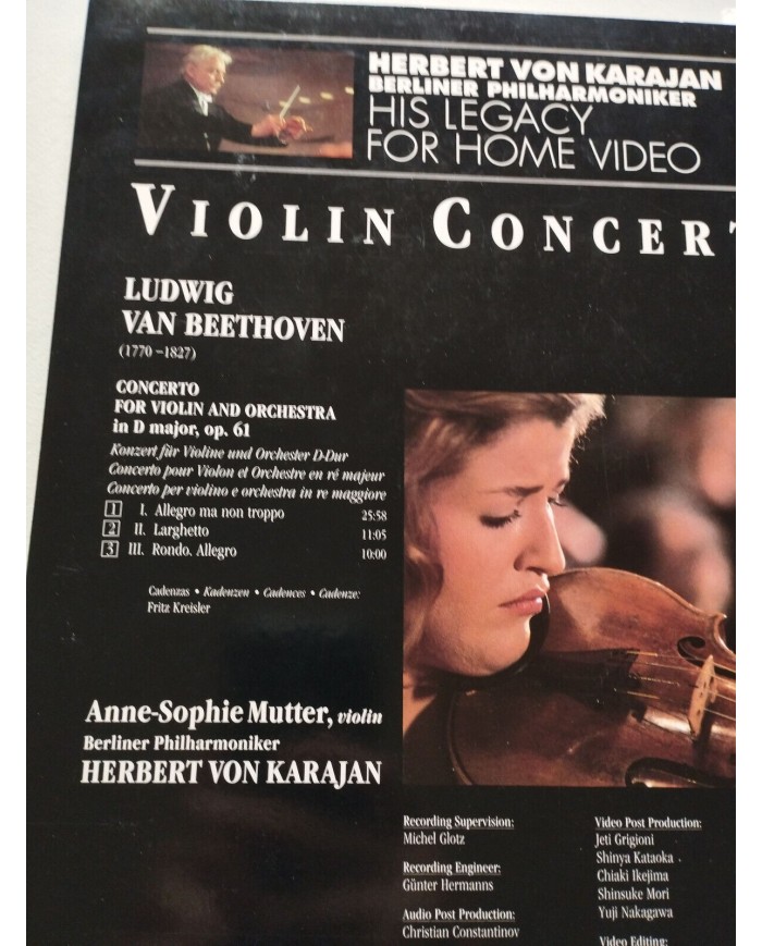 Beethoven Violin Concerto Karajan Sony 1991 - LASERDISC LD - 2T