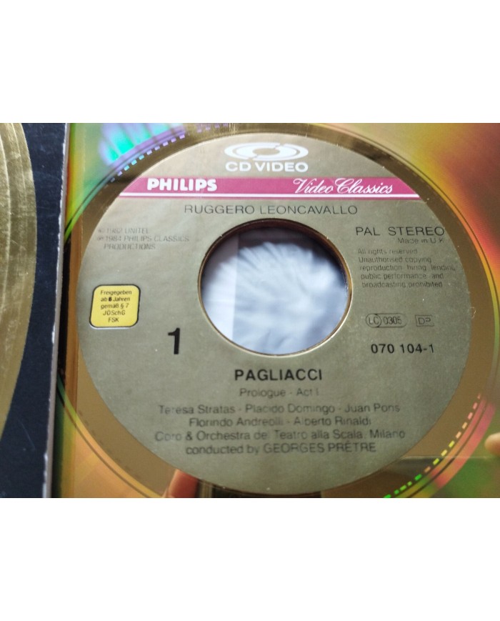 Leoncavallo Pagliacci Domingo Stratas Pons Pretre Zeffirelli - LASERDISC LD - 2T