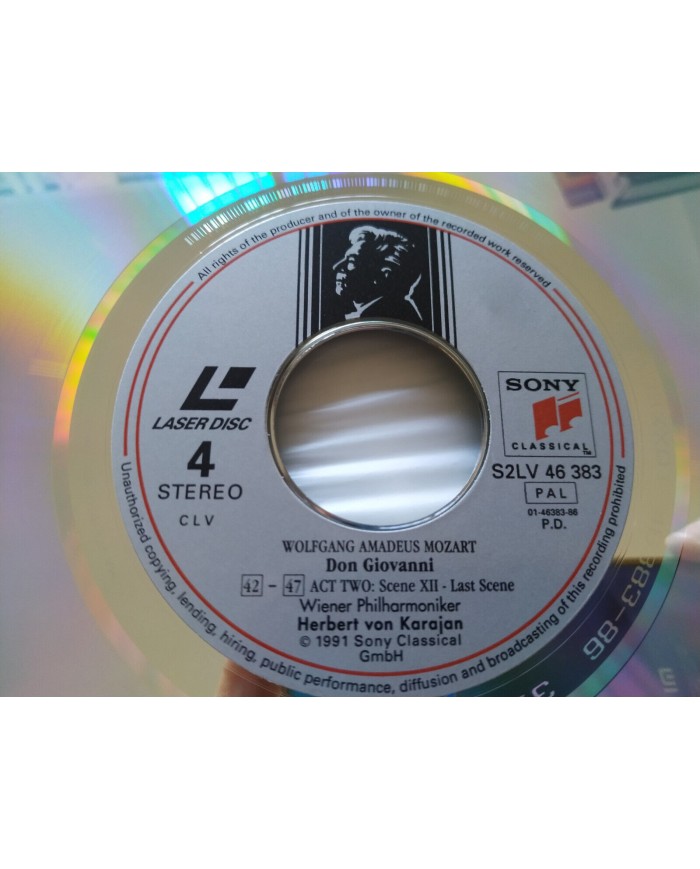 Mozart Don Giovanni Karajan Sony 1991 Ramey Tomowa Sintow - 2 x LASERDISC LD Am