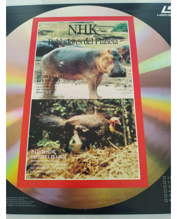 NHK Pobladores del Planeta Buho Finlandes Grulla Rinoceronte - LASERDISC LD - 2T NHK Pobladores del Planeta Buho Finlandes Grulla Rinoceronte - LASERDISC LD - 2T