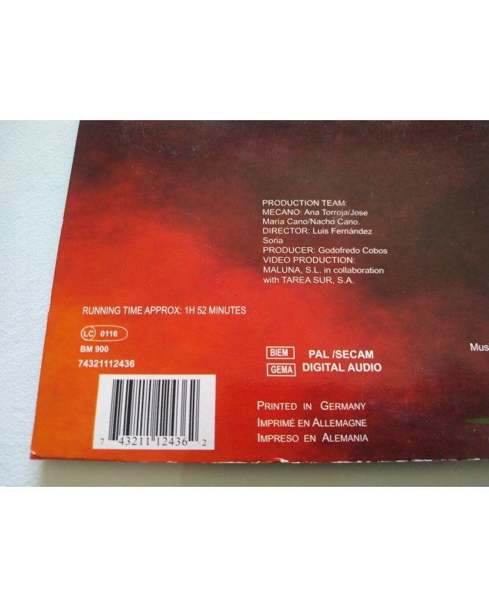 Mecano en Directo 1992 BMG 112 min 24 tracks - LASERDISC LD Español