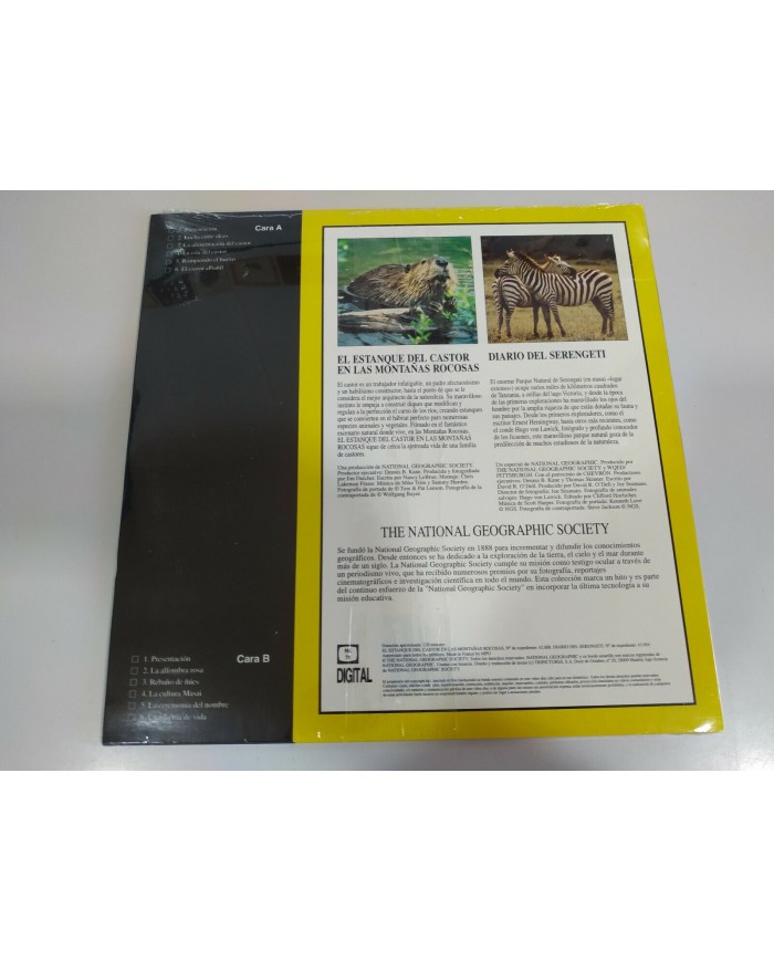 National Geographic Diario del Serengeti Estanque Castor LASERDISC LD Nuevo 2T