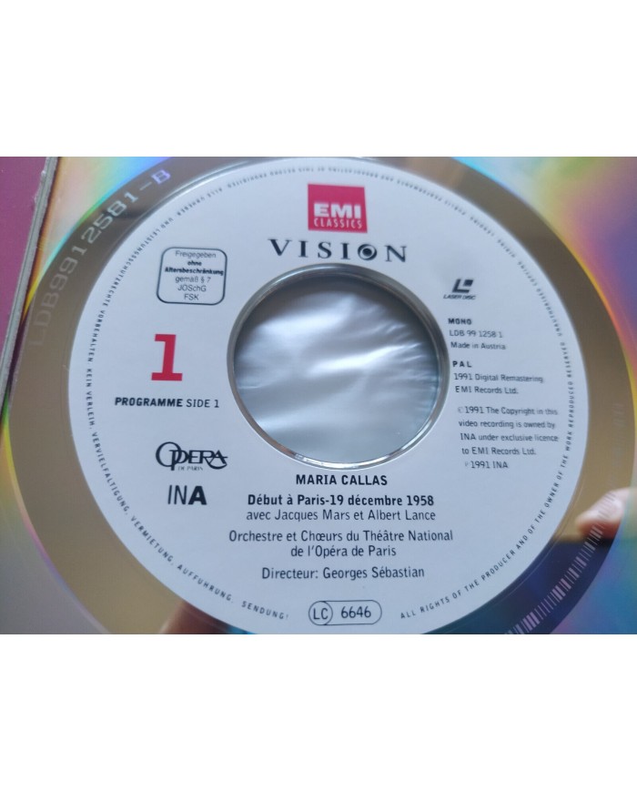 Maria Callas Debuts a Paris 1958 Puccini Tosca Verdi 1991 - LASERDISC LD - 2T