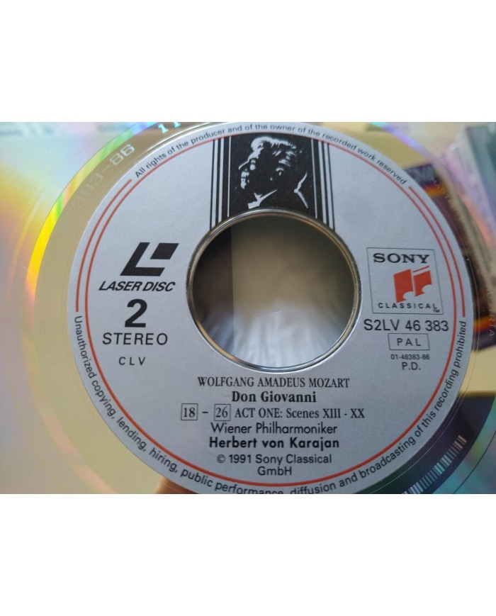 Mozart Don Giovanni Karajan Sony 1991 Ramey Tomowa Sintow - 2 x LASERDISC LD Am