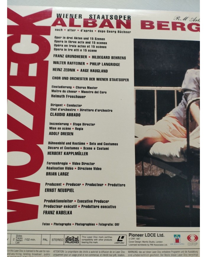 Wozzeck Berg Abbado Dresen Wiener Staatsoper - LASERDISC LD - 2T Wozzeck Berg Abbado Dresen Wiener Staatsoper - LASERDISC LD - 2T
