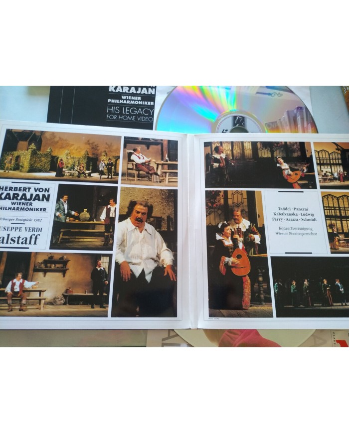 Verdi Falstaff Karajan Sony 1991 Taddei Panerai Kabaivanska - 2 x LASERDISC LD Verdi Falstaff Karajan Sony 1991 Taddei Panerai Kabaivanska - 2 x LASERDISC LD