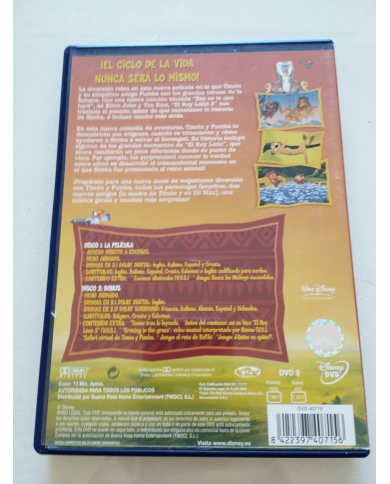 El Rey Leon 3 Hakuna Matata Edicion Especial - 2x DVD Español Ingles Region 2 Am El Rey Leon 3 Hakuna Matata Edicion Especial - 2x DVD Español Ingles Region 2 Am