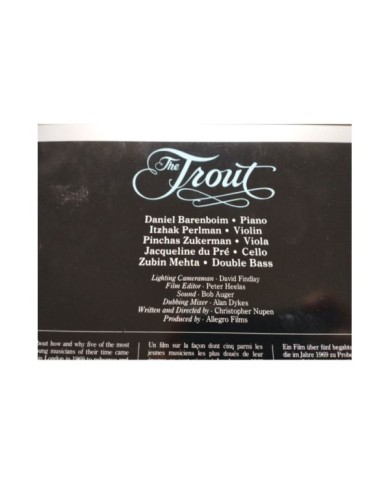 The Trout Die Forelle La Truite Barenboim Perlman Mehta - LASERDISC LD - 2T The Trout Die Forelle La Truite Barenboim Perlman Mehta - LASERDISC LD - 2T