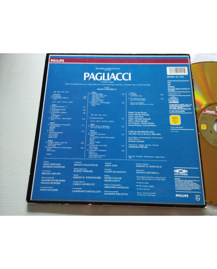 Leoncavallo Pagliacci Domingo Stratas Pons Pretre Zeffirelli - LASERDISC LD - 2T