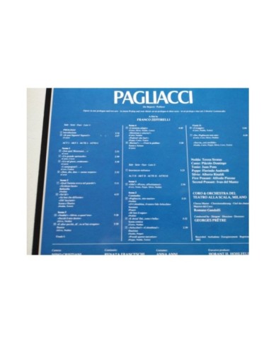 Leoncavallo Pagliacci Domingo Stratas Pons Pretre Zeffirelli - LASERDISC LD - 2T Leoncavallo Pagliacci Domingo Stratas Pons Pretre Zeffirelli - LASERDISC LD - 2T