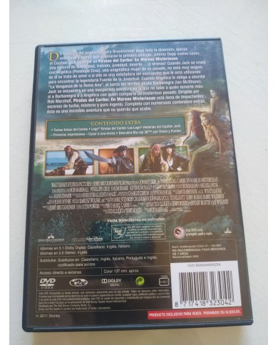 Piratas del Caribe en Mareas Misteriosas Johnny Depp DVD Español Ingles Rg 2 Piratas del Caribe en Mareas Misteriosas Johnny Depp DVD Español Ingles Rg 2