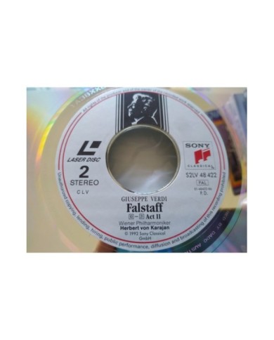Verdi Falstaff Karajan Sony 1991 Taddei Panerai Kabaivanska - 2 x LASERDISC LD Verdi Falstaff Karajan Sony 1991 Taddei Panerai Kabaivanska - 2 x LASERDISC LD