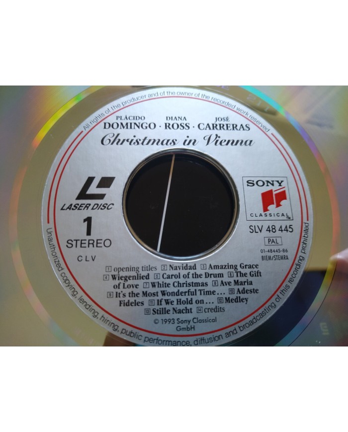 Christmas In Vienna Diana Ross Placido Domingo Jose Carreras 1992 - LASERDISC LD