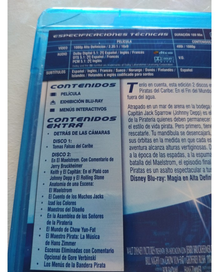 Piratas del Caribe En el Fin del Mundo Disney - 2 x Blu-Ray Español Ingles Am