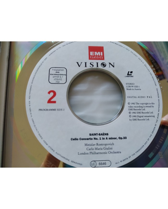 Mstislav Rostropovich Dvorak Saint Saens Carlo Maria Giulini - LASERDISC LD