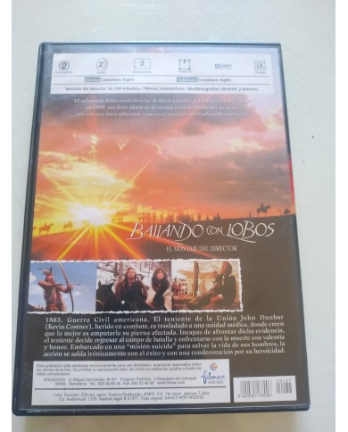 Bailando con Lobos El Montaje del Director Kevin Costner DVD Rg 2 Español Ingles Bailando con Lobos El Montaje del Director Kevin Costner DVD Rg 2 Español Ingles