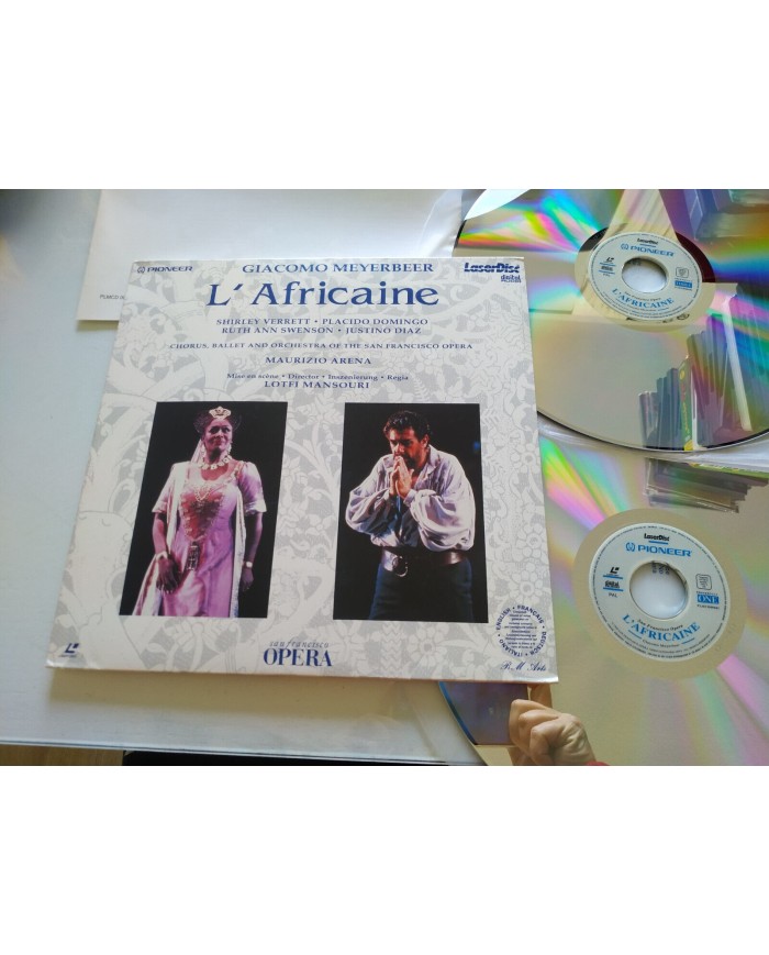 Meyerbeer L?Africaine Shirley Verrett Placido Domingo Mansouri 2 x LASERDISC LD Meyerbeer L?Africaine Shirley Verrett Placido Domingo Mansouri 2 x LASERDISC LD