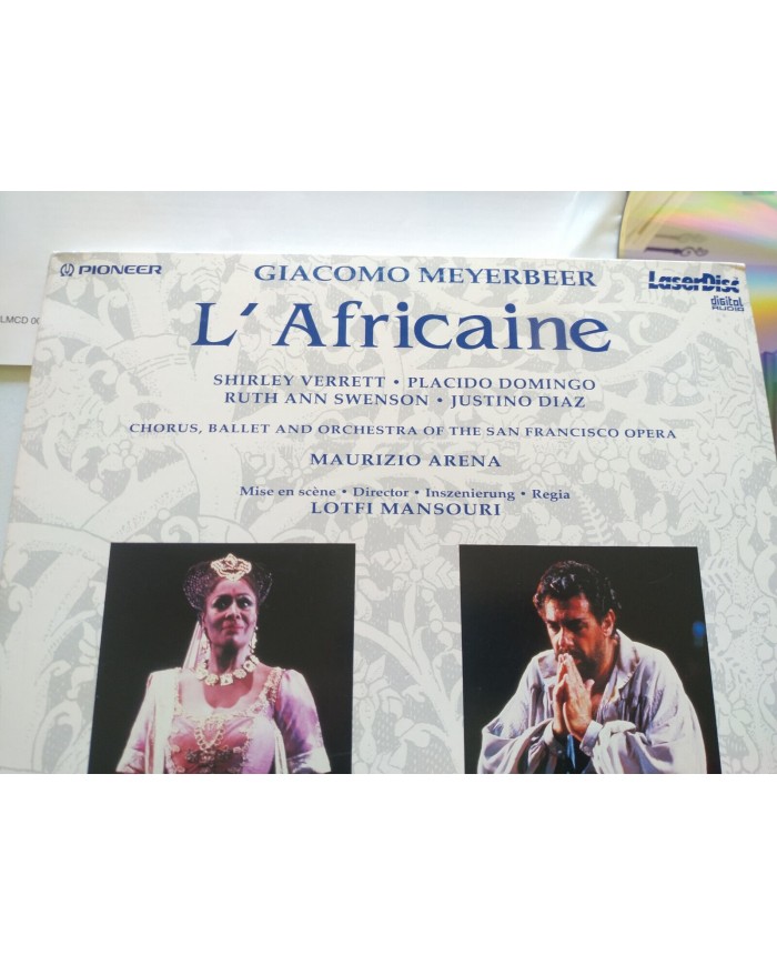 Meyerbeer L?Africaine Shirley Verrett Placido Domingo Mansouri 2 x LASERDISC LD Meyerbeer L?Africaine Shirley Verrett Placido Domingo Mansouri 2 x LASERDISC LD