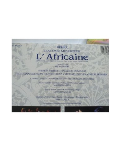 Meyerbeer L?Africaine Shirley Verrett Placido Domingo Mansouri 2 x LASERDISC LD Meyerbeer L?Africaine Shirley Verrett Placido Domingo Mansouri 2 x LASERDISC LD