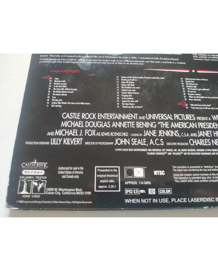 The American President Michael Douglas Annette Bening - LASERDISC LD Ingles NTSC